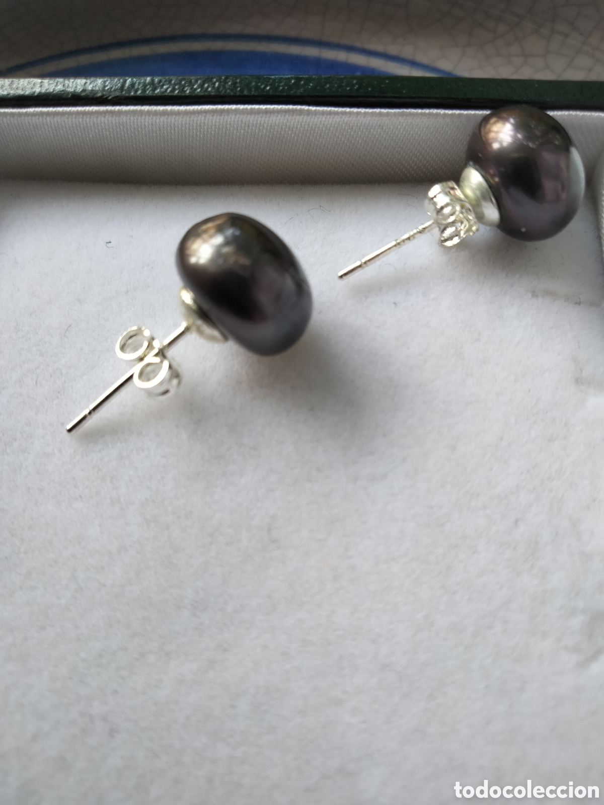 Joyeria: PENDIENTES DE BOLA PERLAS GRISES PLATA 925 - Foto 4