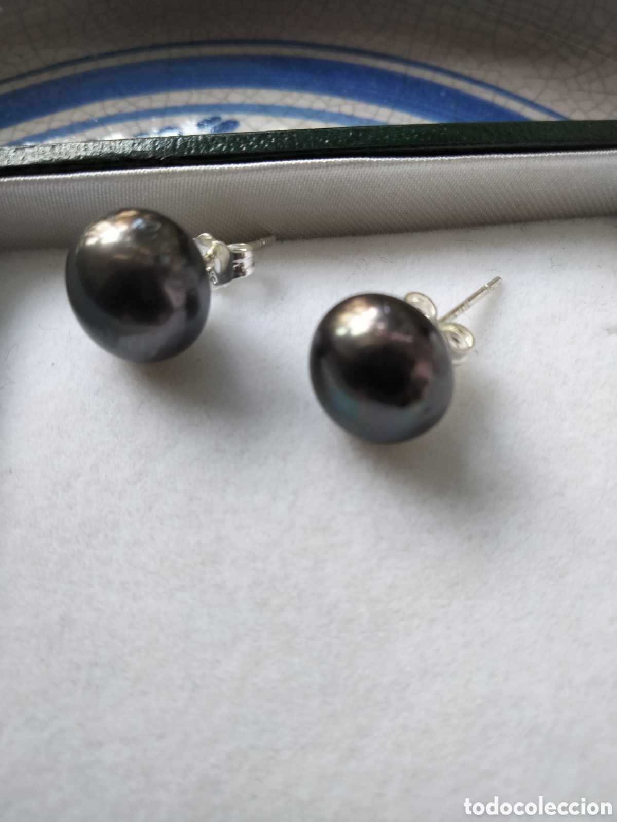 Joyeria: PENDIENTES DE BOLA PERLAS GRISES PLATA 925 - Foto 2