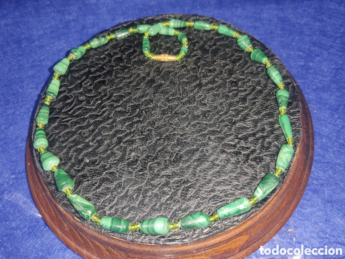 Joyeria: Collar de malaquita.Vintage. - Foto 3