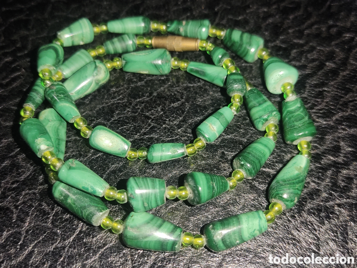 Joyeria: Collar de malaquita.Vintage. - Foto 7