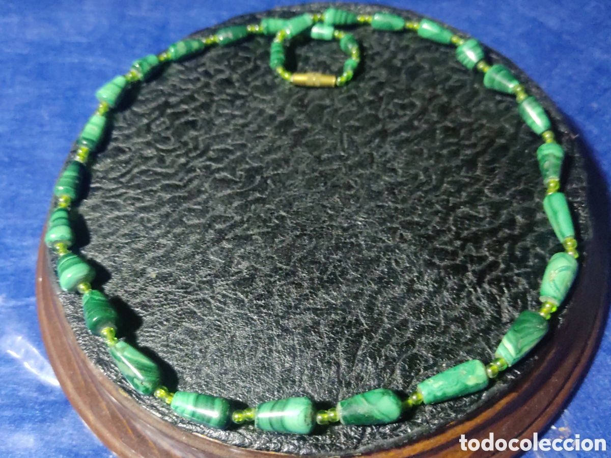 Joyeria: Collar de malaquita.Vintage. - Foto 1