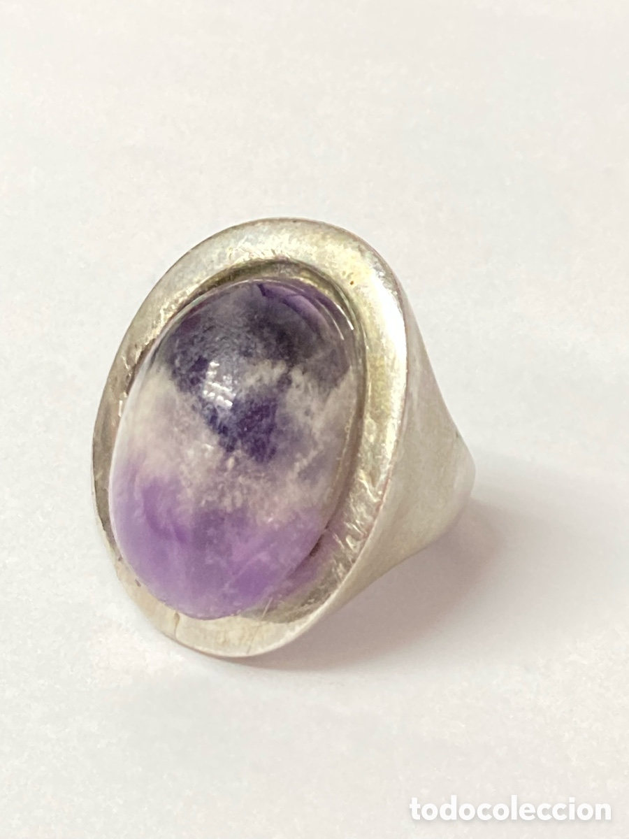 Joyeria: Sortija de plata y amatista /S163 - Foto 2