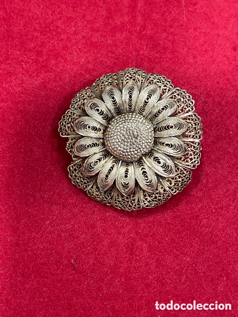 Joyeria: Antiguo broche en filigrana de plata. - Foto 1