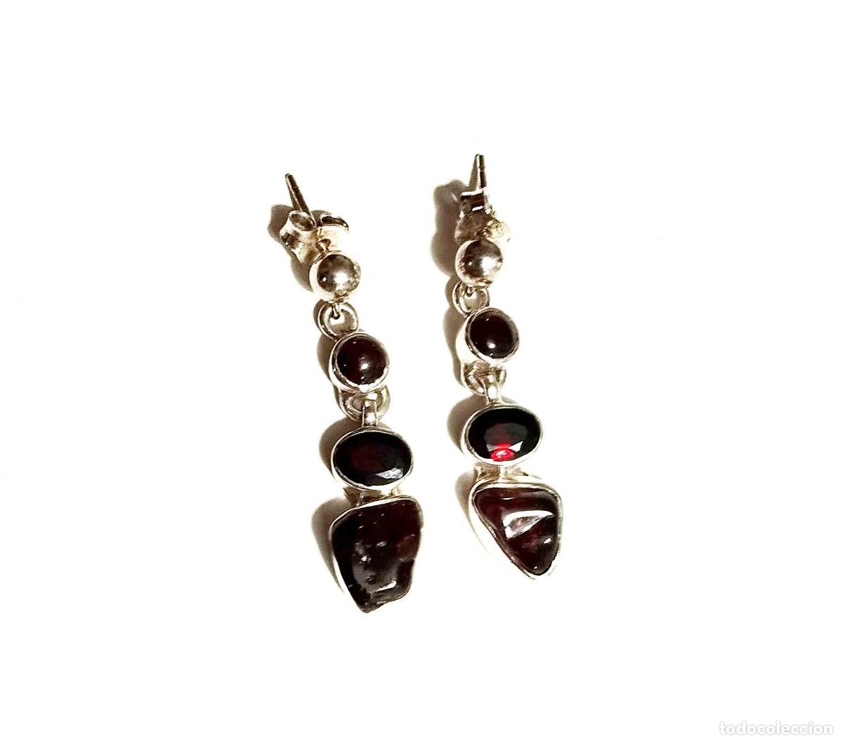 Joyeria: Pendientes granates y plata de ley - Foto 2