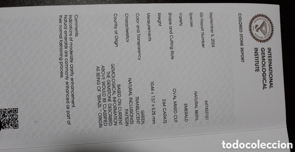 Joyeria: Esmeralda 2.64 certificado IGI. - Foto 4