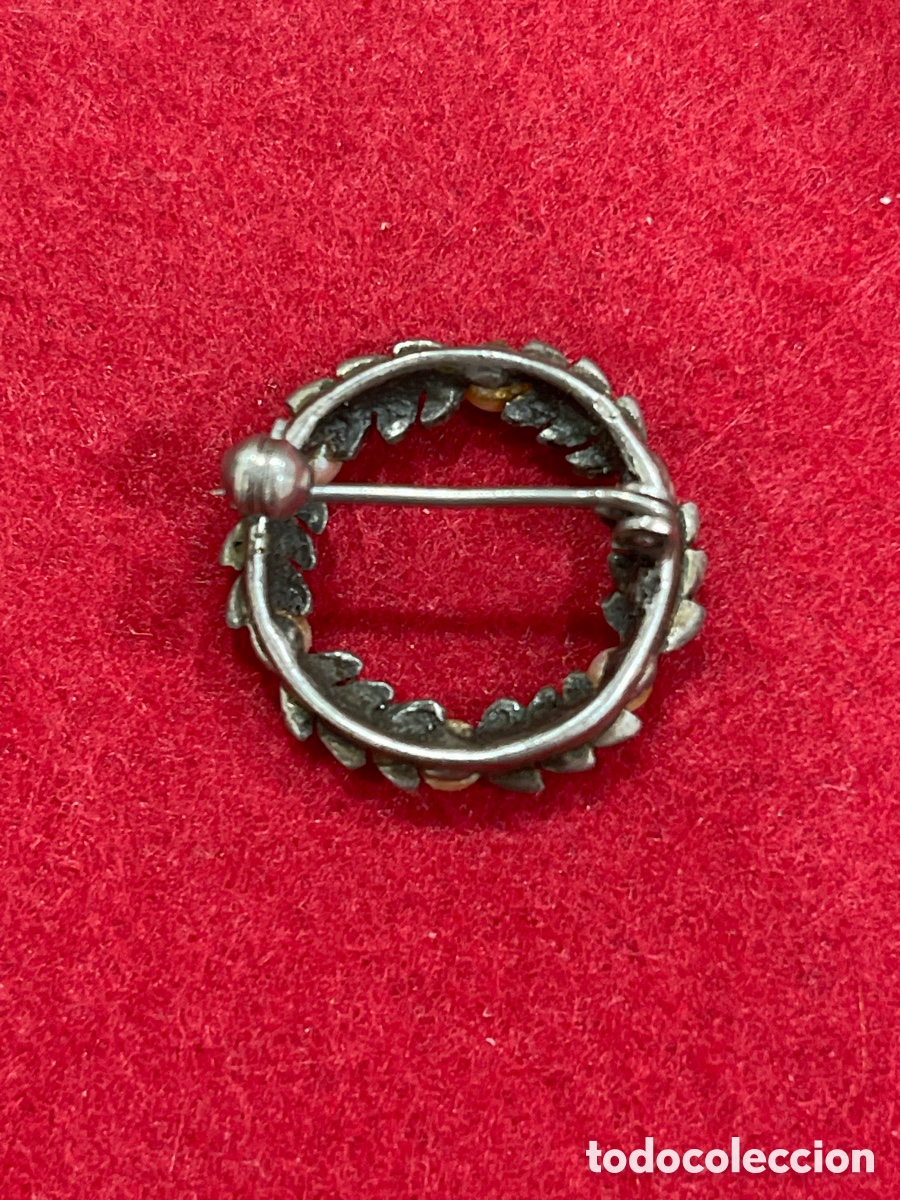 Joyeria: Antiguo peque&ntilde;o broche en plata de ley y perlitas. - Foto 2