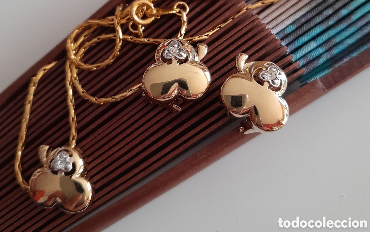 Joyeria: CONJUNTO DE GARGANTILLA Y PENDIENTES. TREBOL - Foto 5