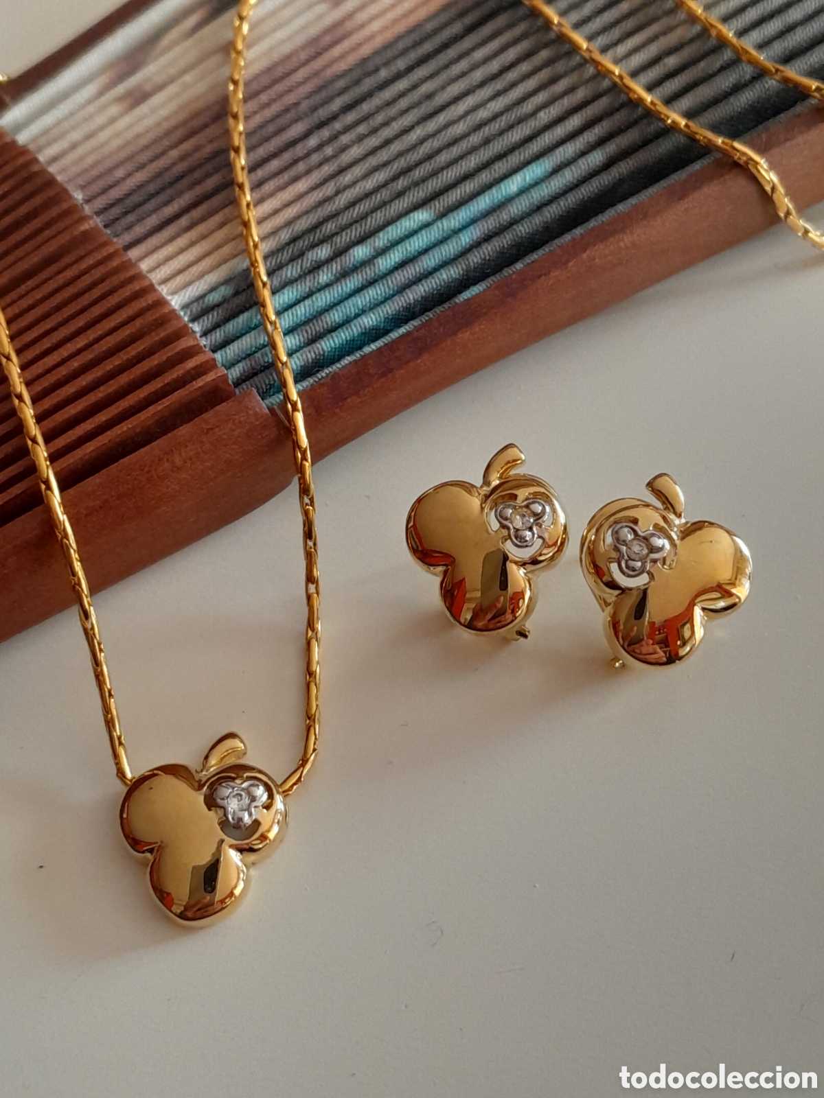 Joyeria: CONJUNTO DE GARGANTILLA Y PENDIENTES. TREBOL - Foto 2