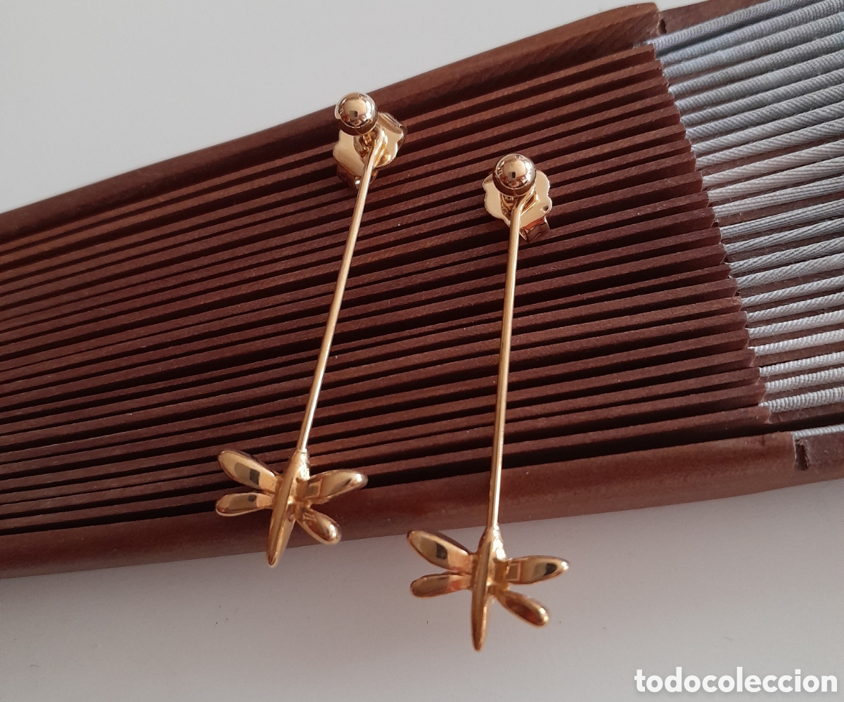 Joyeria: PENDIENTES DE MARIPOSAS CHAPADO EN ORO. - Foto 2