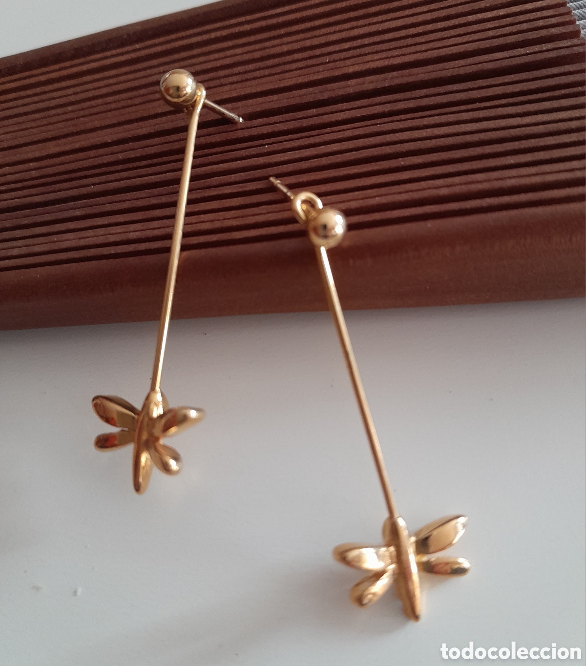 Joyeria: PENDIENTES DE MARIPOSAS CHAPADO EN ORO. - Foto 3