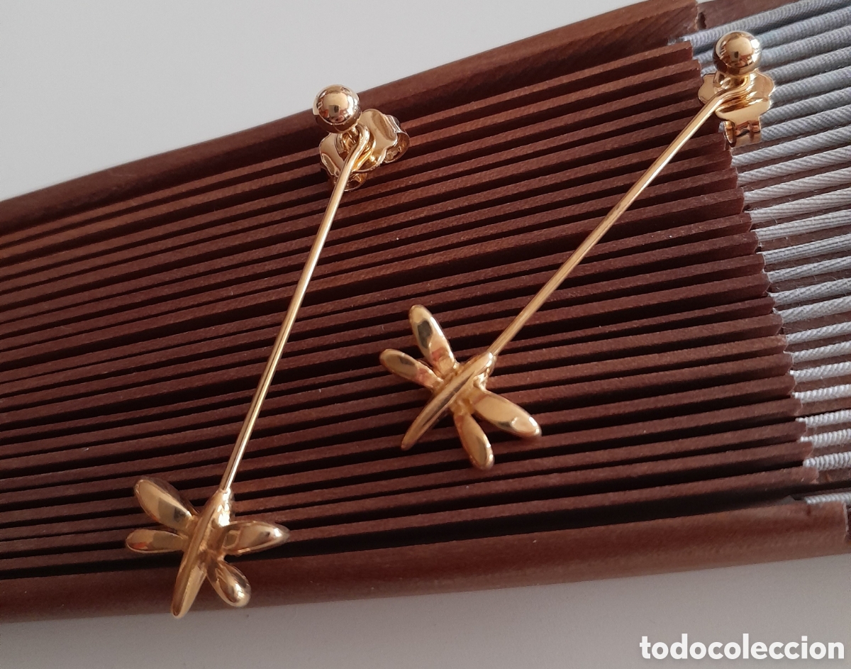 Joyeria: PENDIENTES DE MARIPOSAS CHAPADO EN ORO. - Foto 1