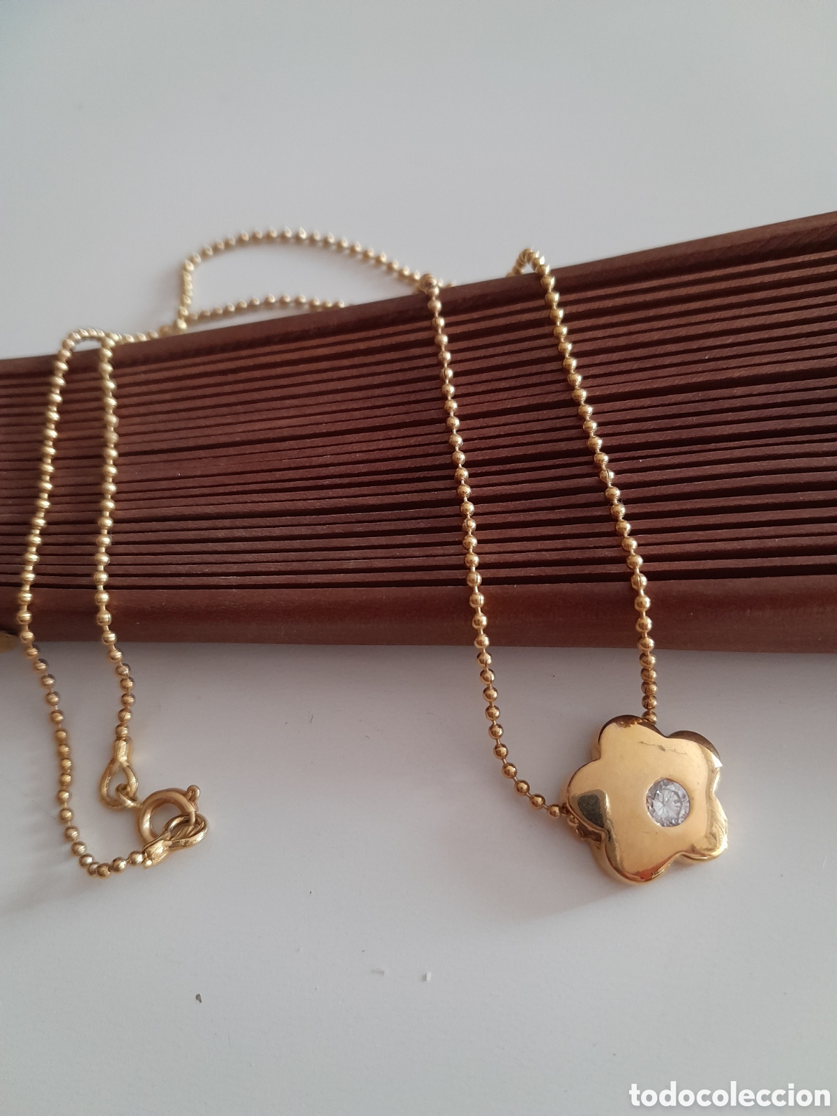 Joyeria: GARGANTILLA CHAPADO ORO CON CIRCONIO. FLOR - Foto 3