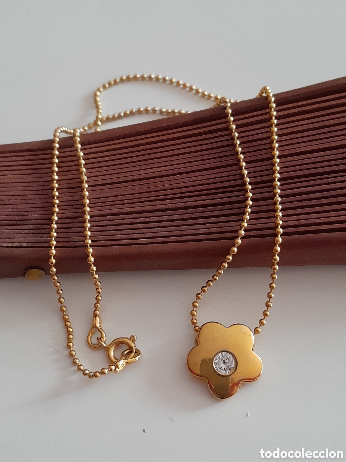 Joyeria: GARGANTILLA CHAPADO ORO CON CIRCONIO. FLOR - Foto 4