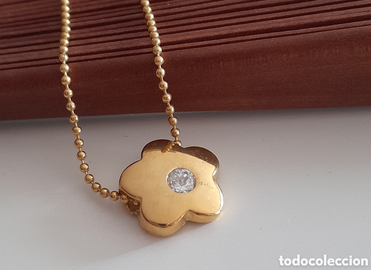 Joyeria: GARGANTILLA CHAPADO ORO CON CIRCONIO. FLOR - Foto 1