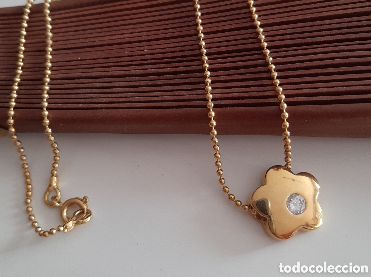 Joyeria: GARGANTILLA CHAPADO ORO CON CIRCONIO. FLOR - Foto 5