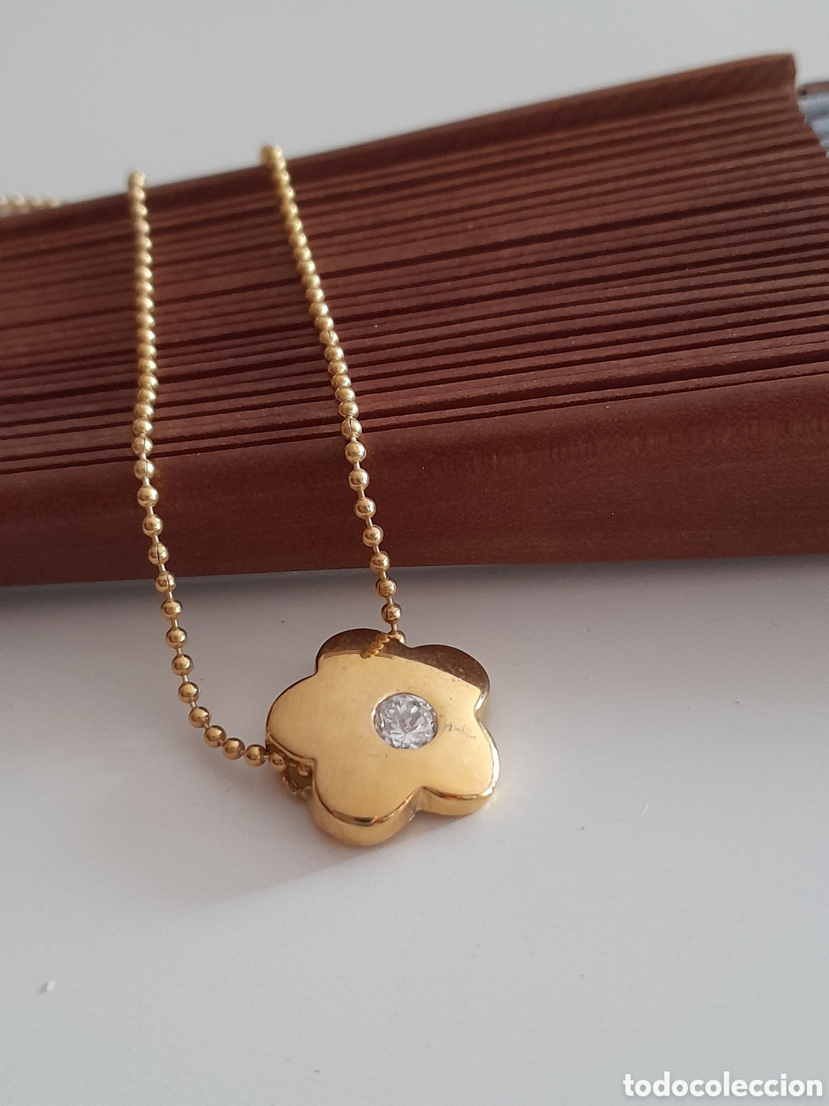 Joyeria: GARGANTILLA CHAPADO ORO CON CIRCONIO. FLOR - Foto 2