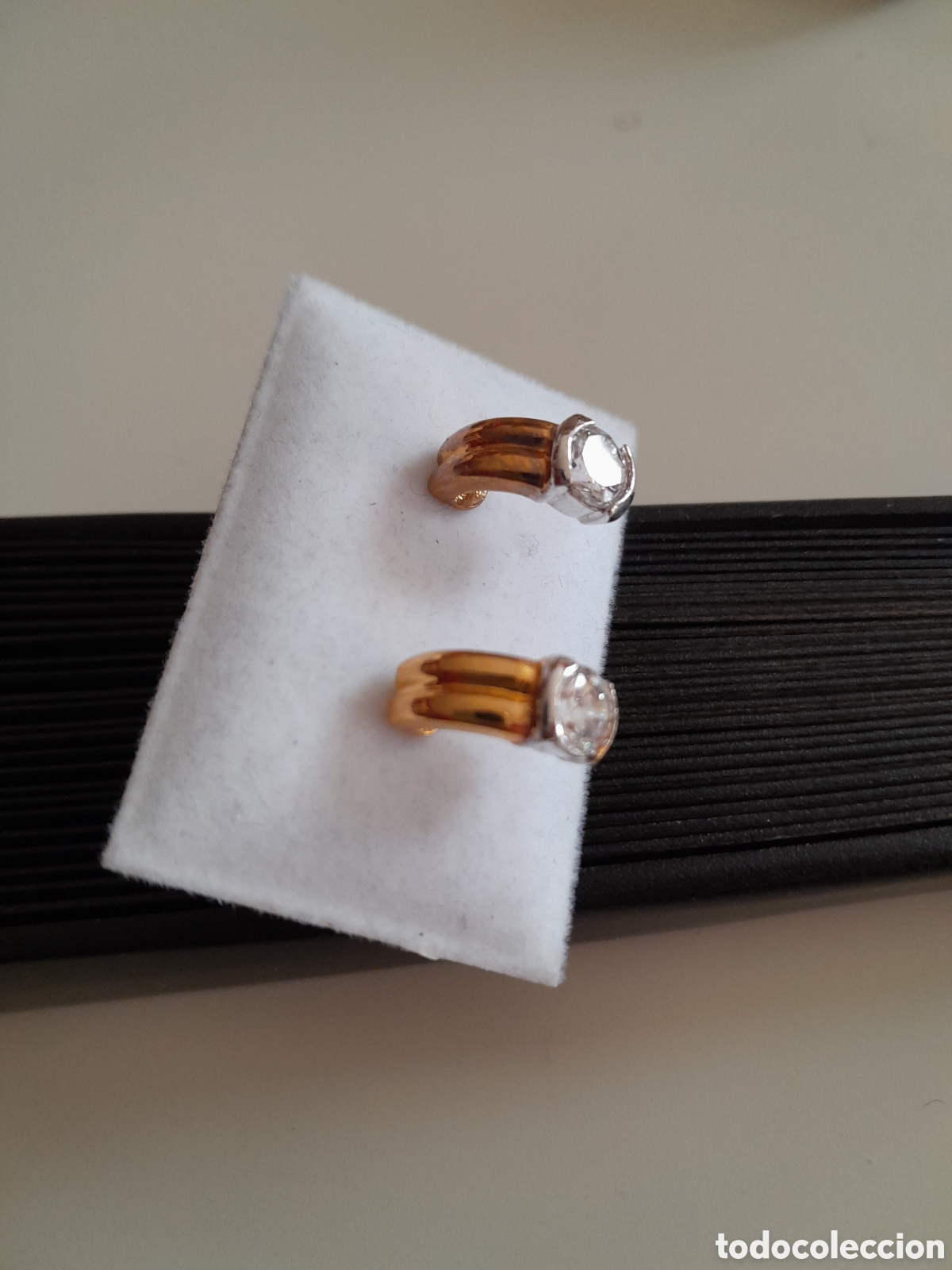 Joyeria: PENDIENTES BICOLOR CON CIRCONIUM. CIERRE DE PRESI&Oacute;N - Foto 3