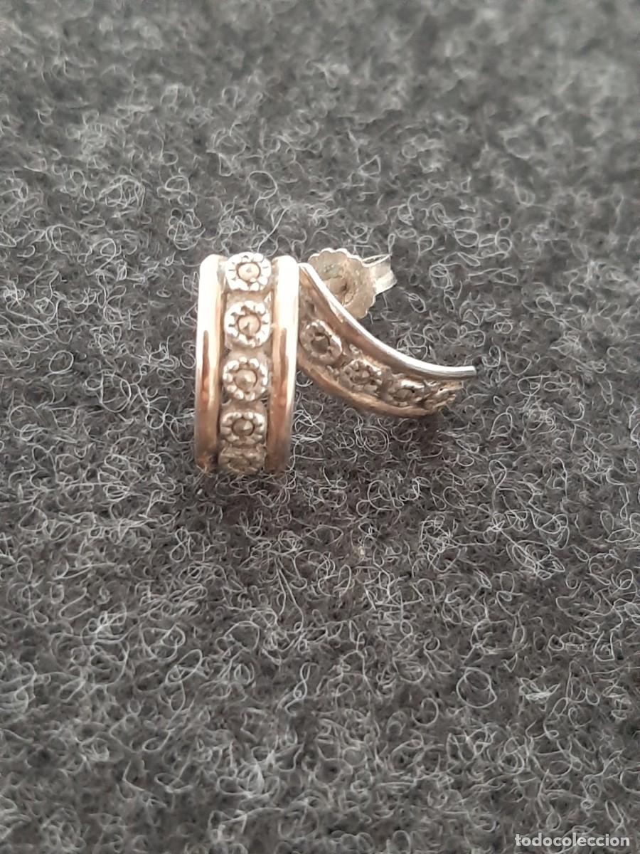 Joyeria: Pendientes de plata y oro antiguos - Foto 2
