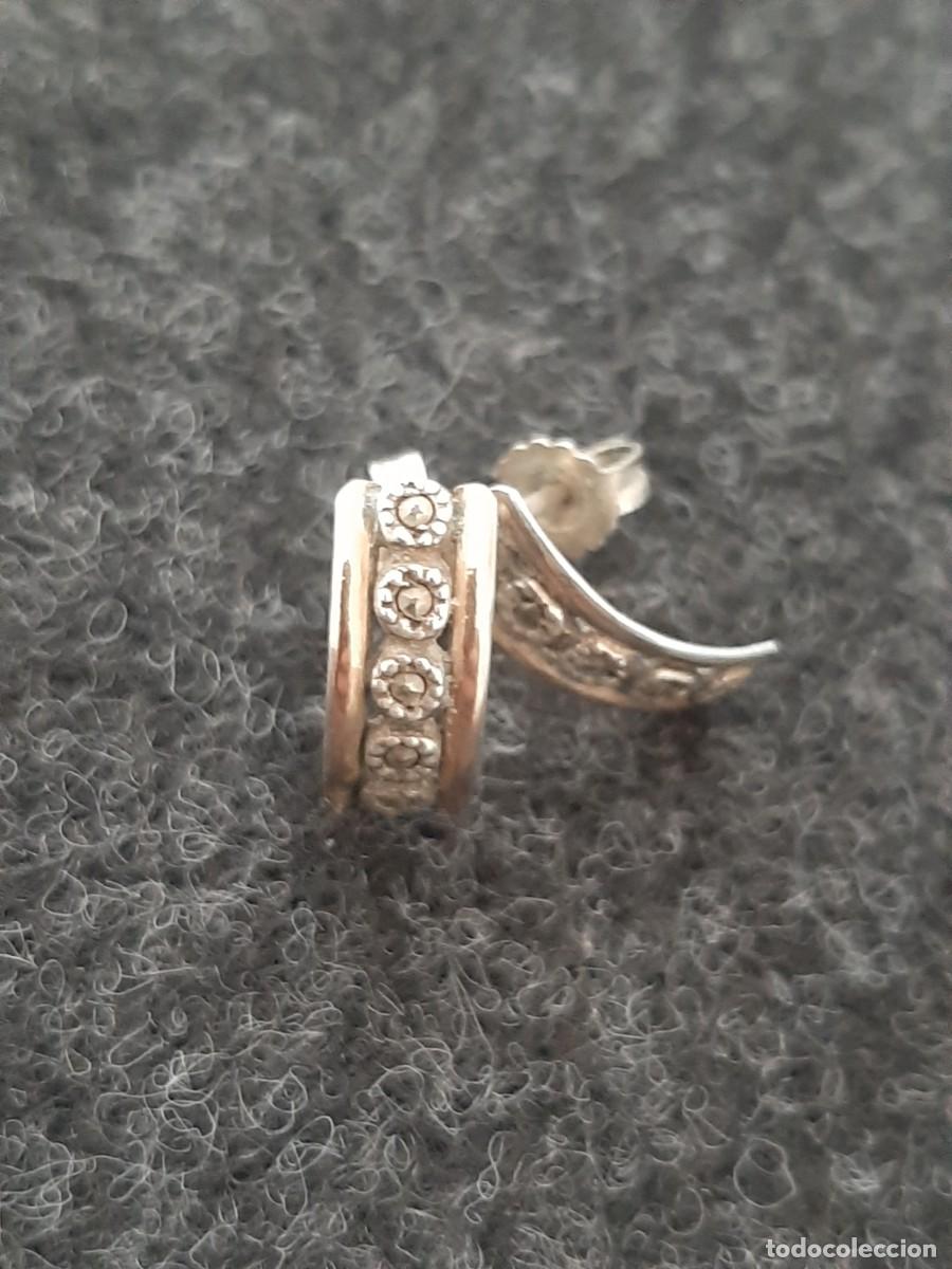 Joyeria: Pendientes de plata y oro antiguos - Foto 3