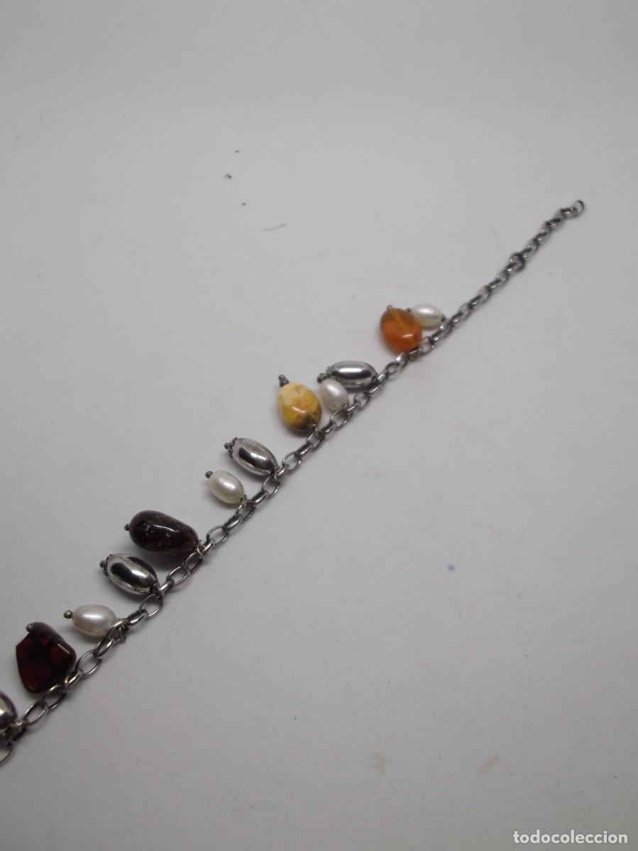 Joyeria: Pulsera de plata con colgantes.Vintage - Foto 4