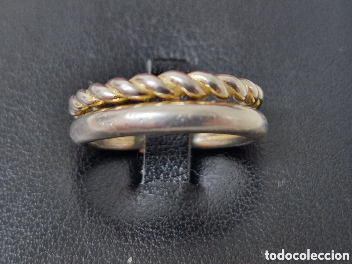 Joyeria: ANILLO EN PLATA DORADA CONTRASTE - Foto 1