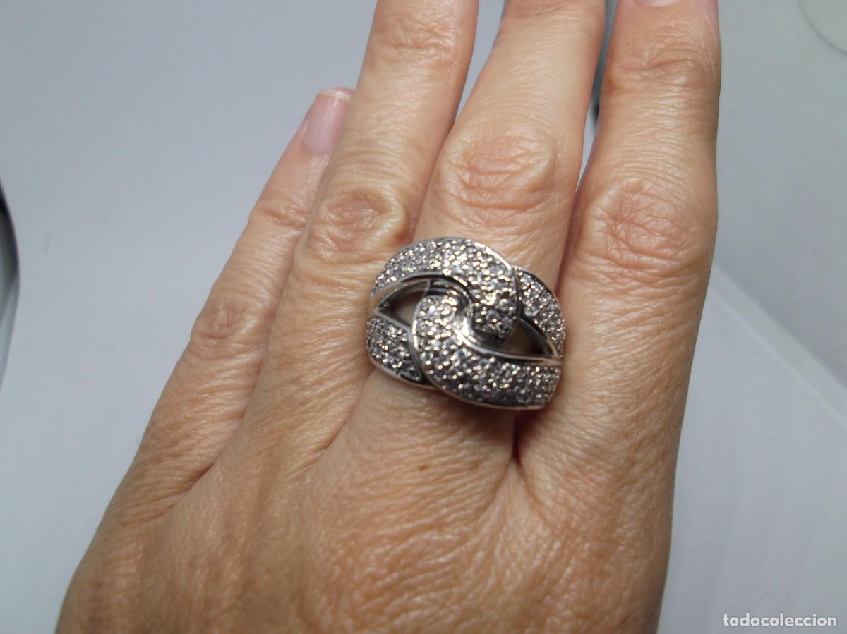 Joalharia: Anillo de plata rodiada con circonitas.Luxenter,vintage