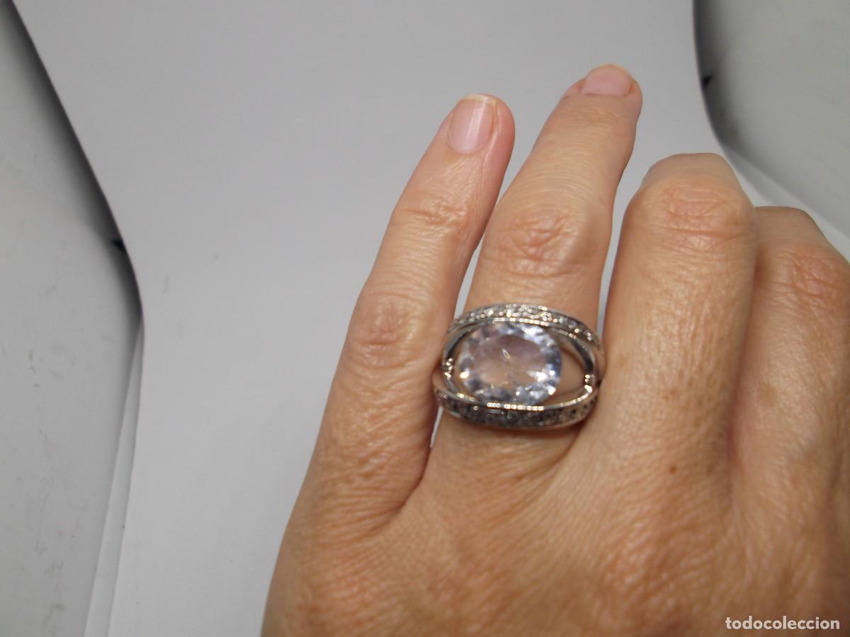 Joyeria: Anillo de plata rodiada con circonitas.Luxenter vintage