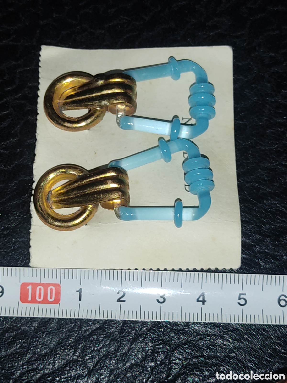 Joyeria: Pendientes de cristal azul celeste.A&ntilde;os 30. *74* - Foto 2