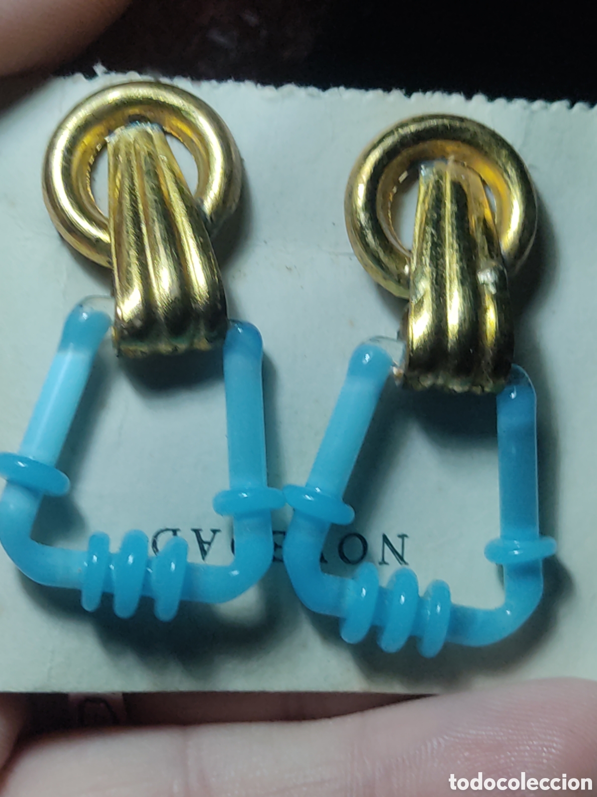 Joyeria: Pendientes de cristal azul celeste.A&ntilde;os 30. *74* - Foto 5