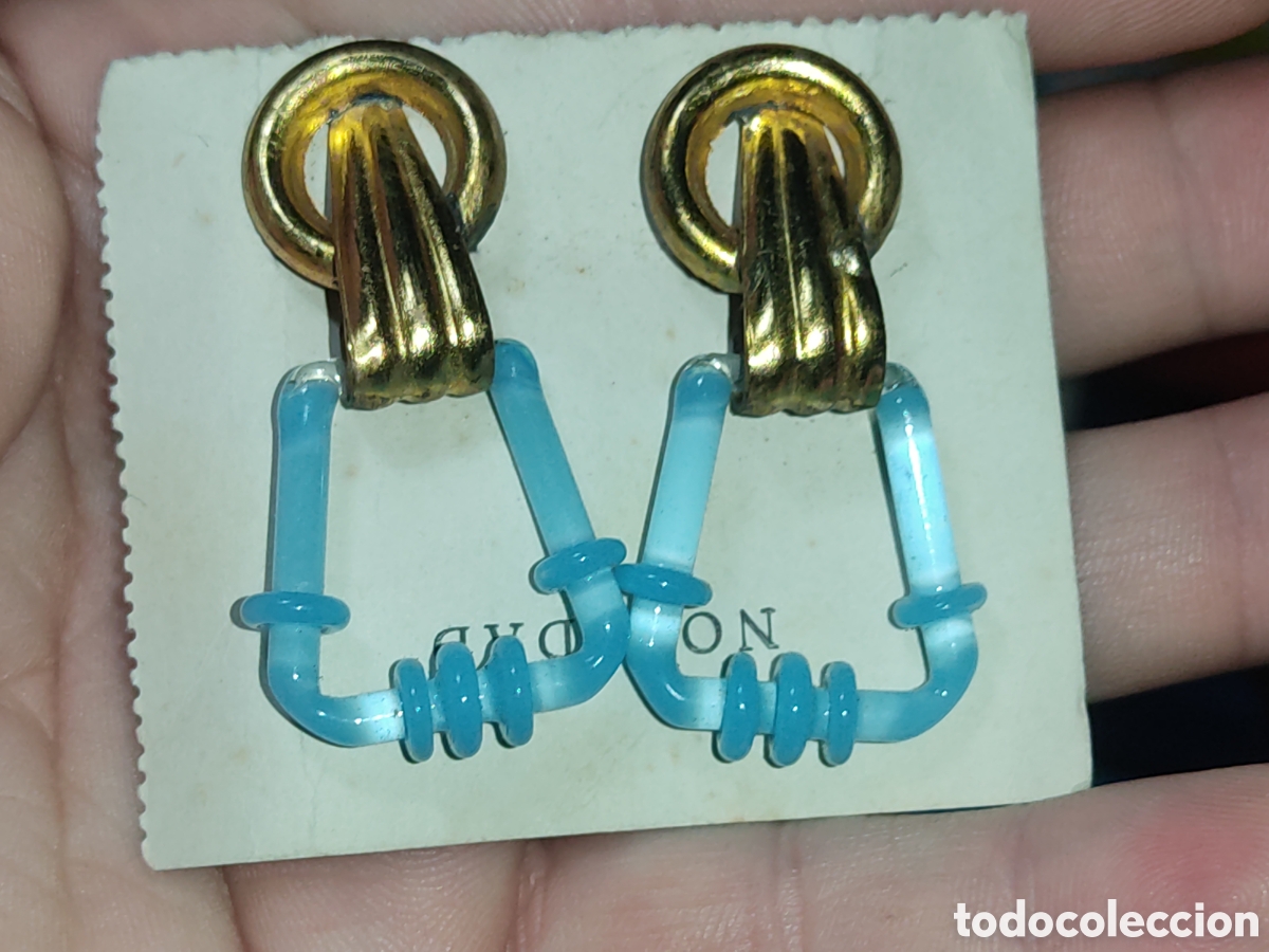 Joyeria: Pendientes de cristal azul celeste.A&ntilde;os 30. *74* - Foto 1