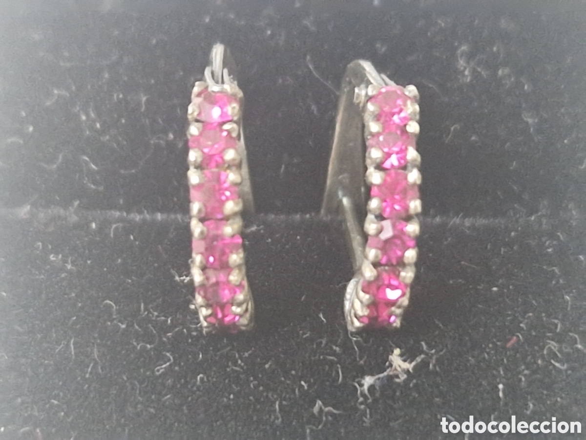 Joyeria: PENDIENTES DE PLATA Y CIRCONITAS ROJAS - Foto 2