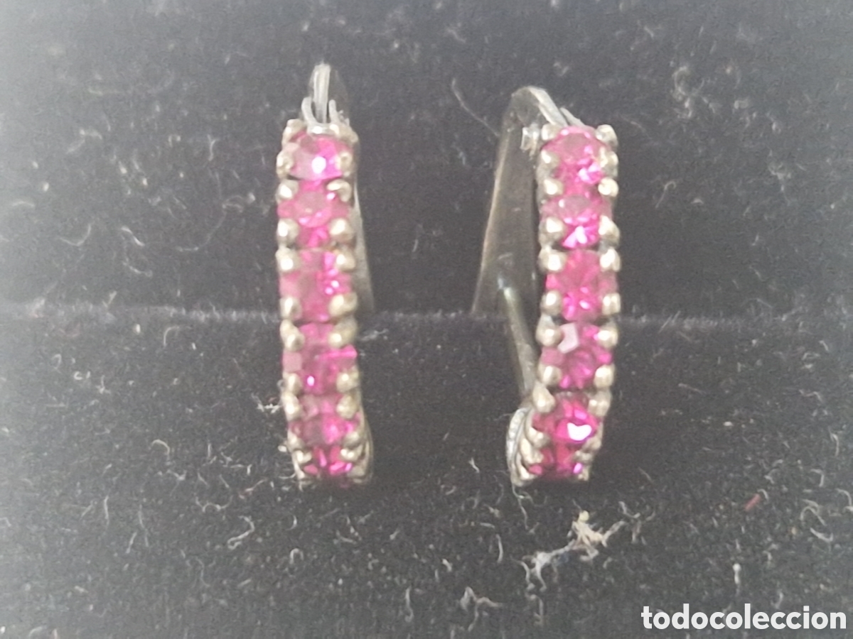 Joyeria: PENDIENTES DE PLATA Y CIRCONITAS ROJAS - Foto 1