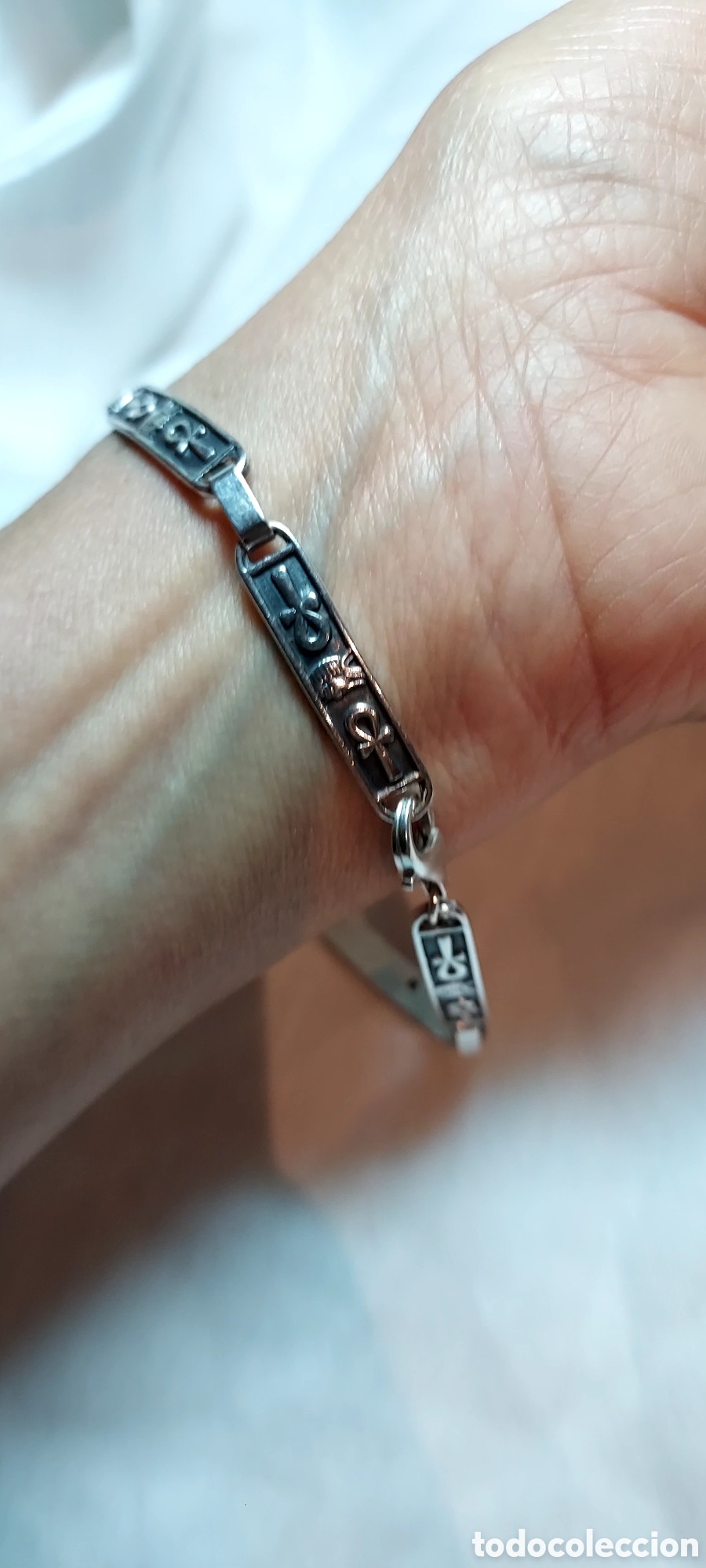Joyeria: PULSERA DE PLATA CON SIMBOLOS EGIPCIOS - Foto 2