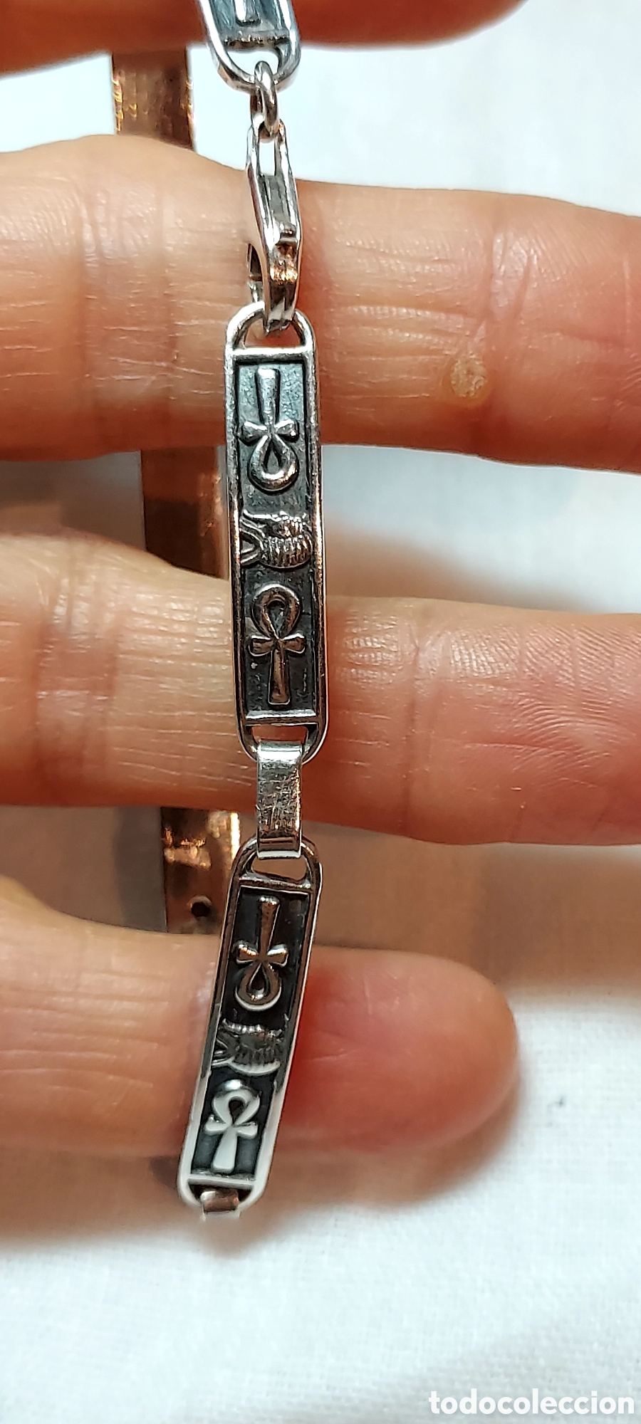 Joyeria: PULSERA DE PLATA CON SIMBOLOS EGIPCIOS - Foto 4