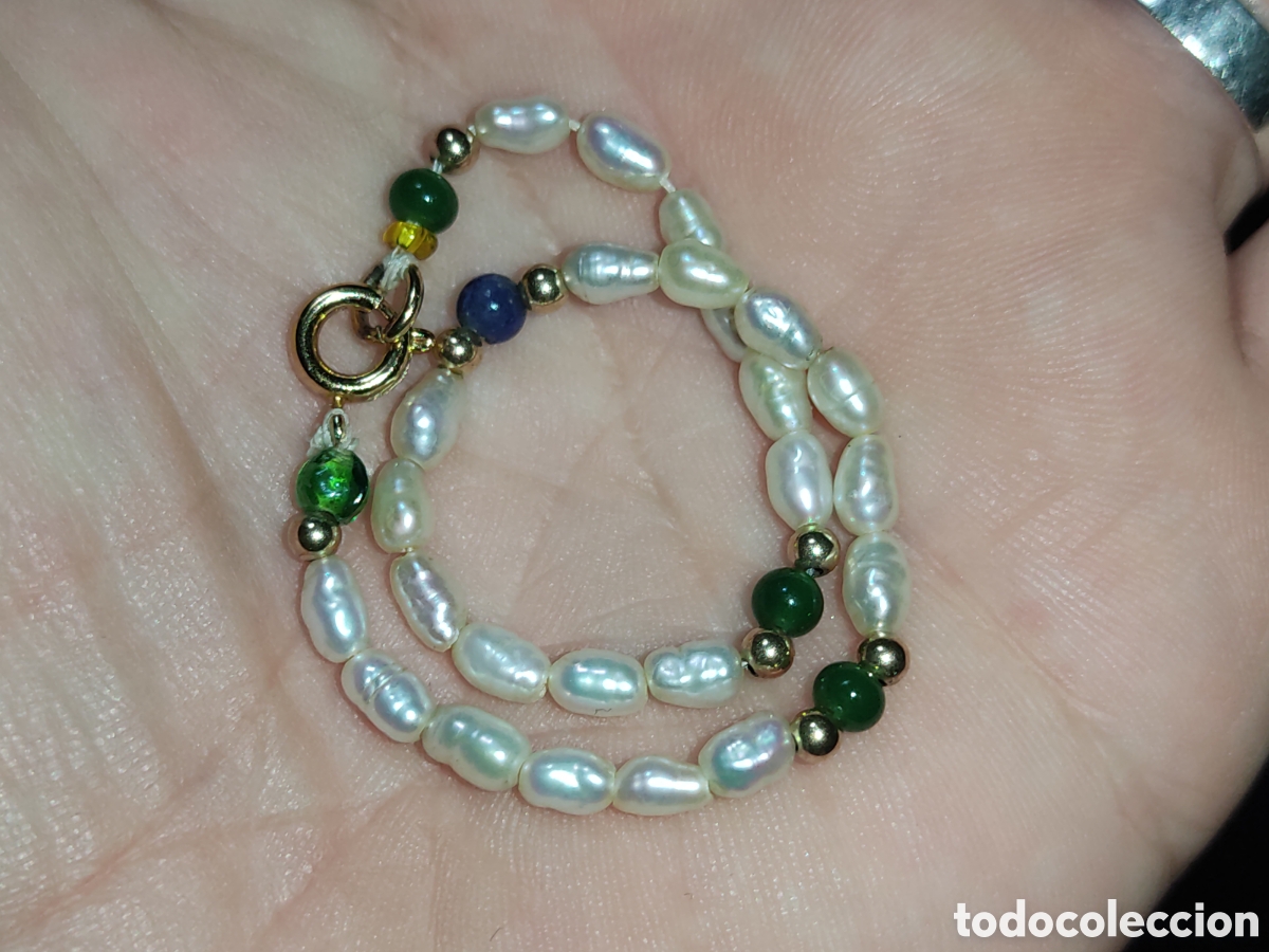 Joyeria: Pulsera de perlas de r&iacute;o.Vintage. - Foto 3