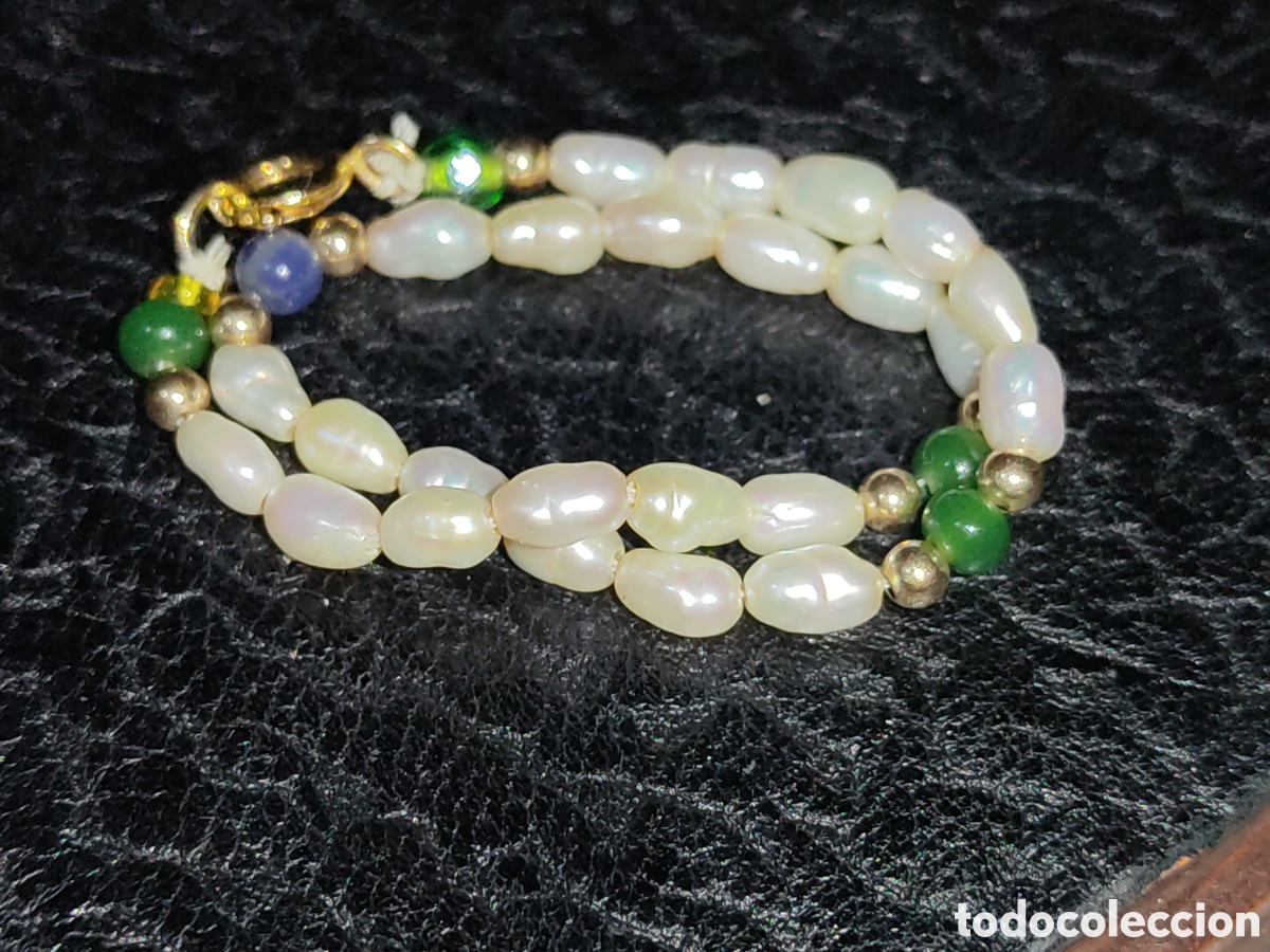 Joyeria: Pulsera de perlas de r&iacute;o.Vintage. - Foto 4