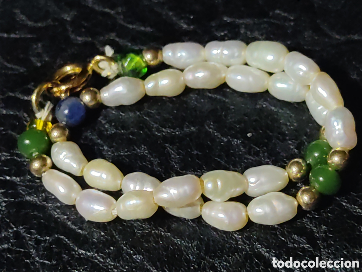 Joyeria: Pulsera de perlas de r&iacute;o.Vintage. - Foto 5