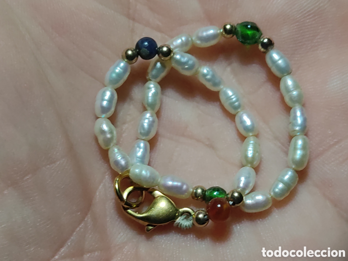 Joyeria: Pulsera de perlas de r&iacute;o.Vintage. - Foto 3