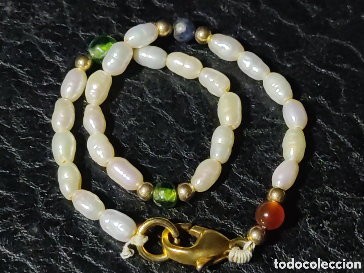 Joyeria: Pulsera de perlas de r&iacute;o.Vintage. - Foto 4