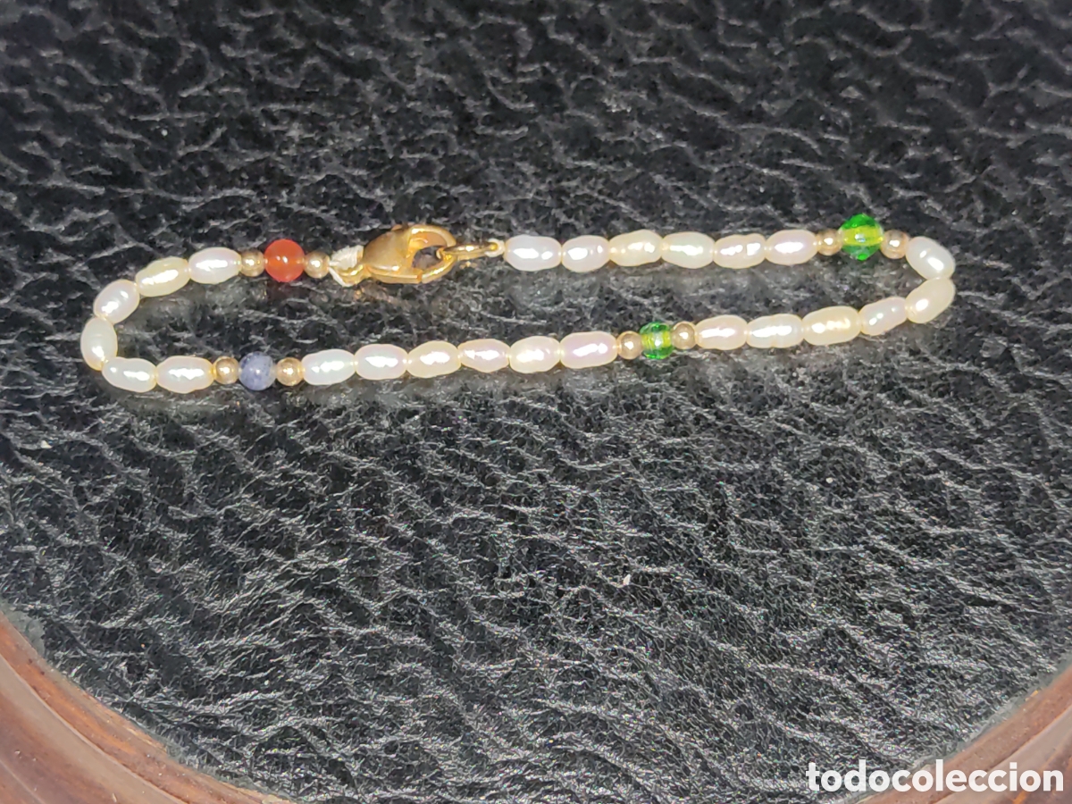 Joyeria: Pulsera de perlas de r&iacute;o.Vintage. - Foto 1