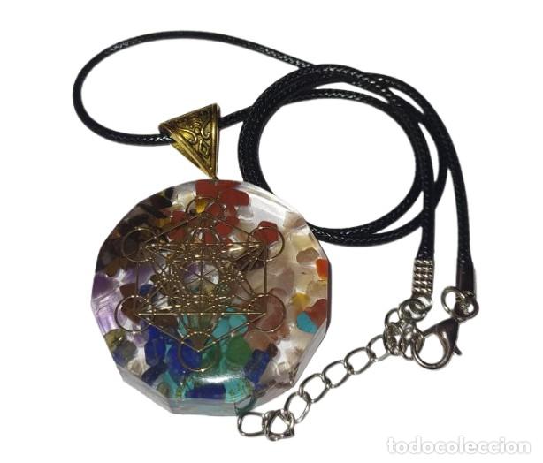 Schmuck: COLGANTE HEXAGONO RESINA MINERAL MEDITACI&Oacute;N ENERG&Iacute;A ESPIRITUAL CHAKRAS REGALO YOGA