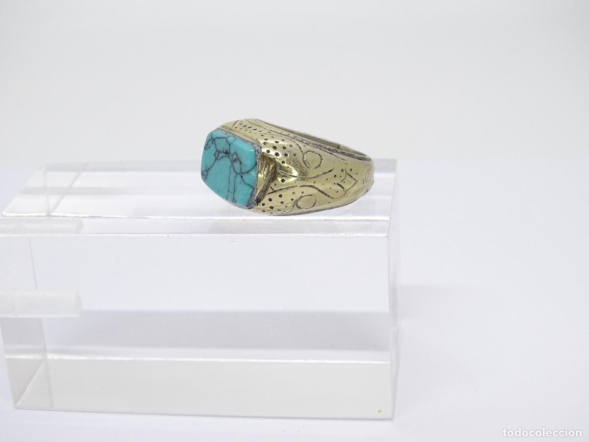 Joyeria: Anillo vintage con cabuj&oacute;n de turquesa, s. XX &ndash; Italia - Foto 7
