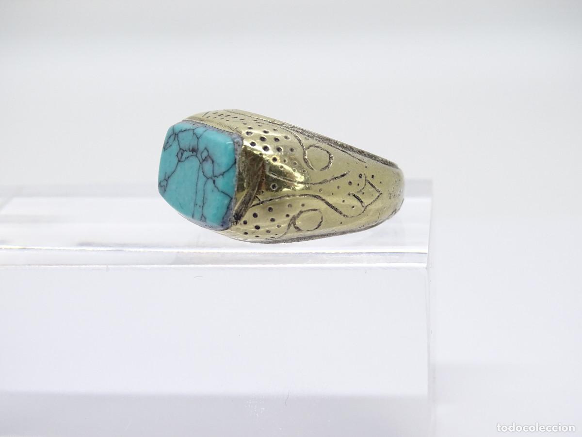Joyeria: Anillo vintage con cabuj&oacute;n de turquesa, s. XX &ndash; Italia - Foto 8