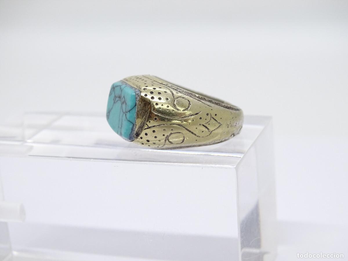 Joyeria: Anillo vintage con cabuj&oacute;n de turquesa, s. XX &ndash; Italia - Foto 9