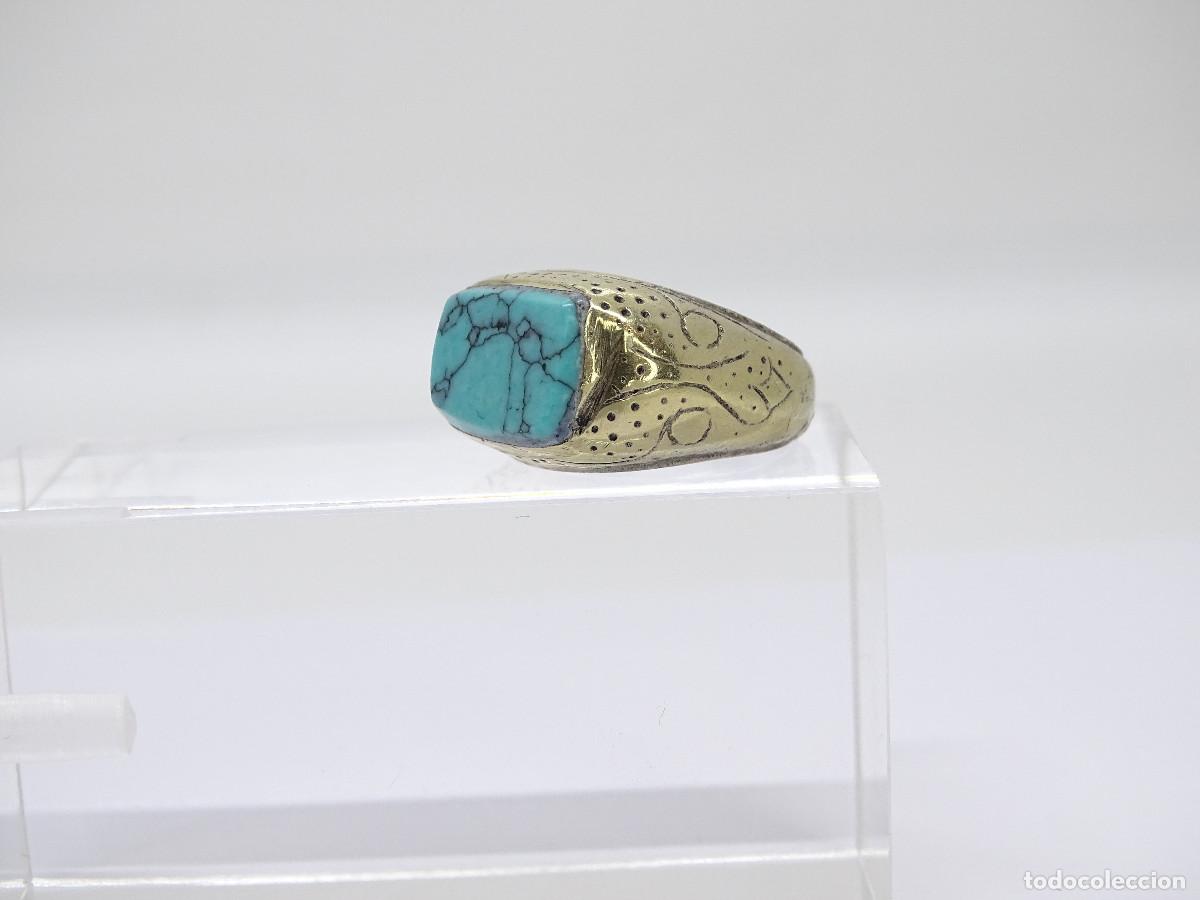 Joyeria: Anillo vintage con cabuj&oacute;n de turquesa, s. XX &ndash; Italia - Foto 10