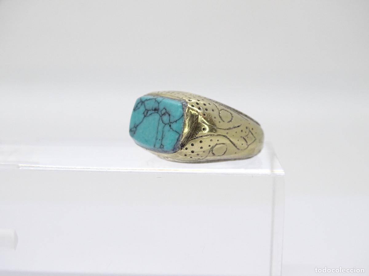 Joyeria: Anillo vintage con cabuj&oacute;n de turquesa, s. XX &ndash; Italia - Foto 11