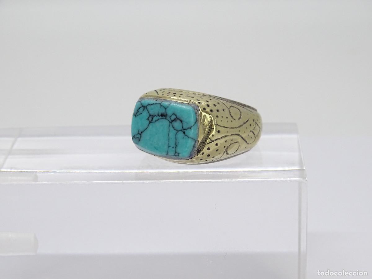 Joyeria: Anillo vintage con cabuj&oacute;n de turquesa, s. XX &ndash; Italia - Foto 14