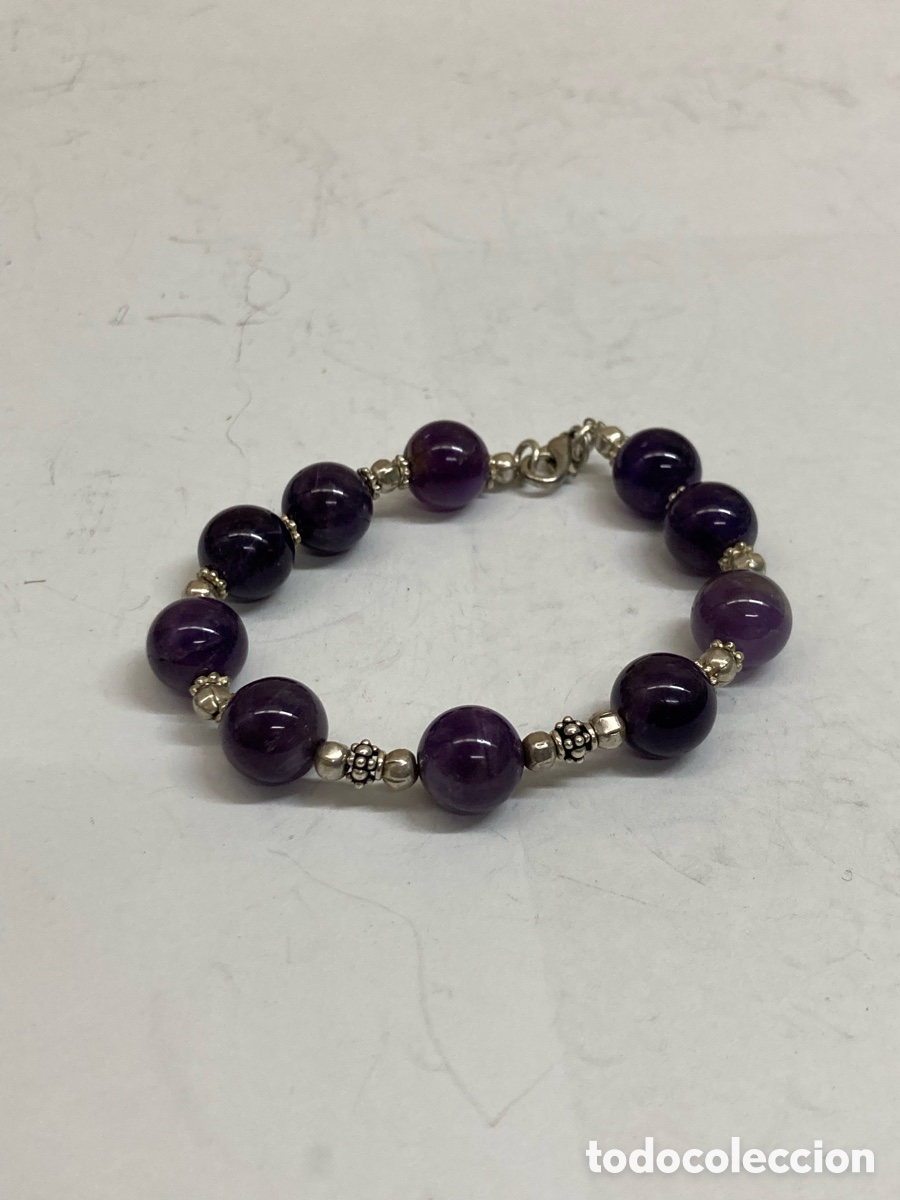 Joyeria: Pulsera de plata Y AMATISTA /Pul206 - Foto 1