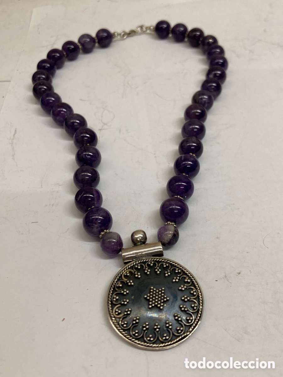 Joyeria: COLLAR DE PLATA Y AGATHA MORADA /COLL10 - Foto 1