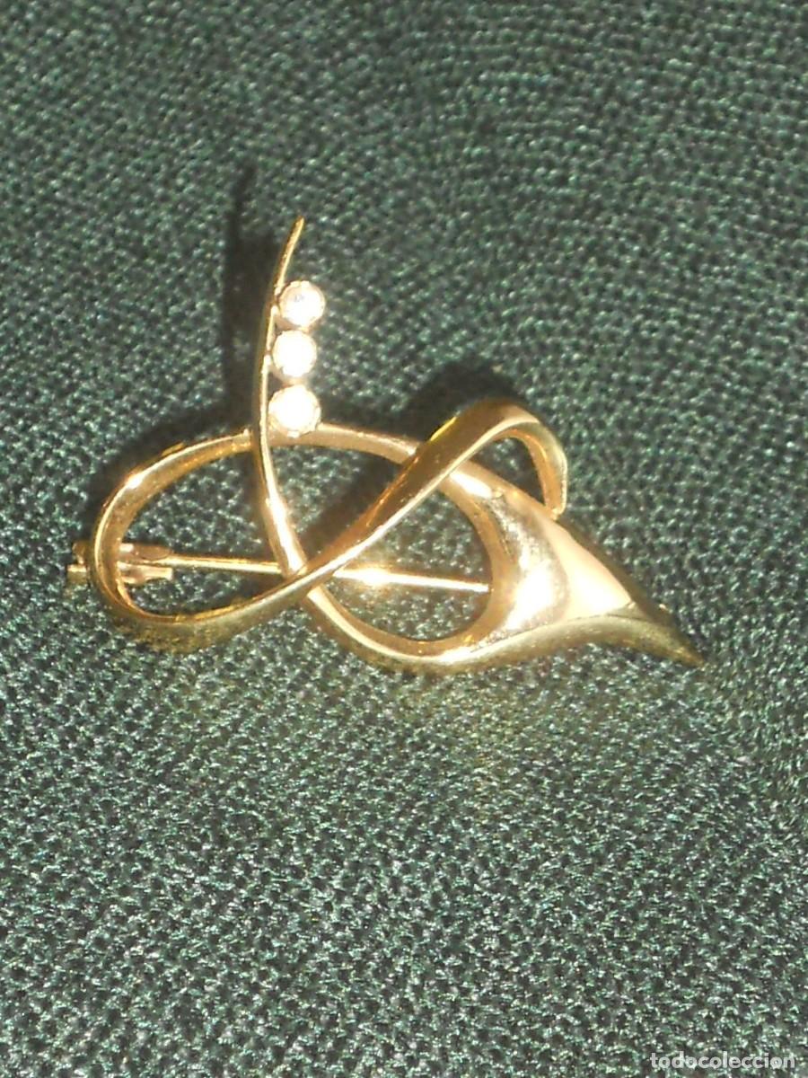 Joyeria: ANTIGUO BROCHE CON CIRCONITAS DORADO - Foto 5